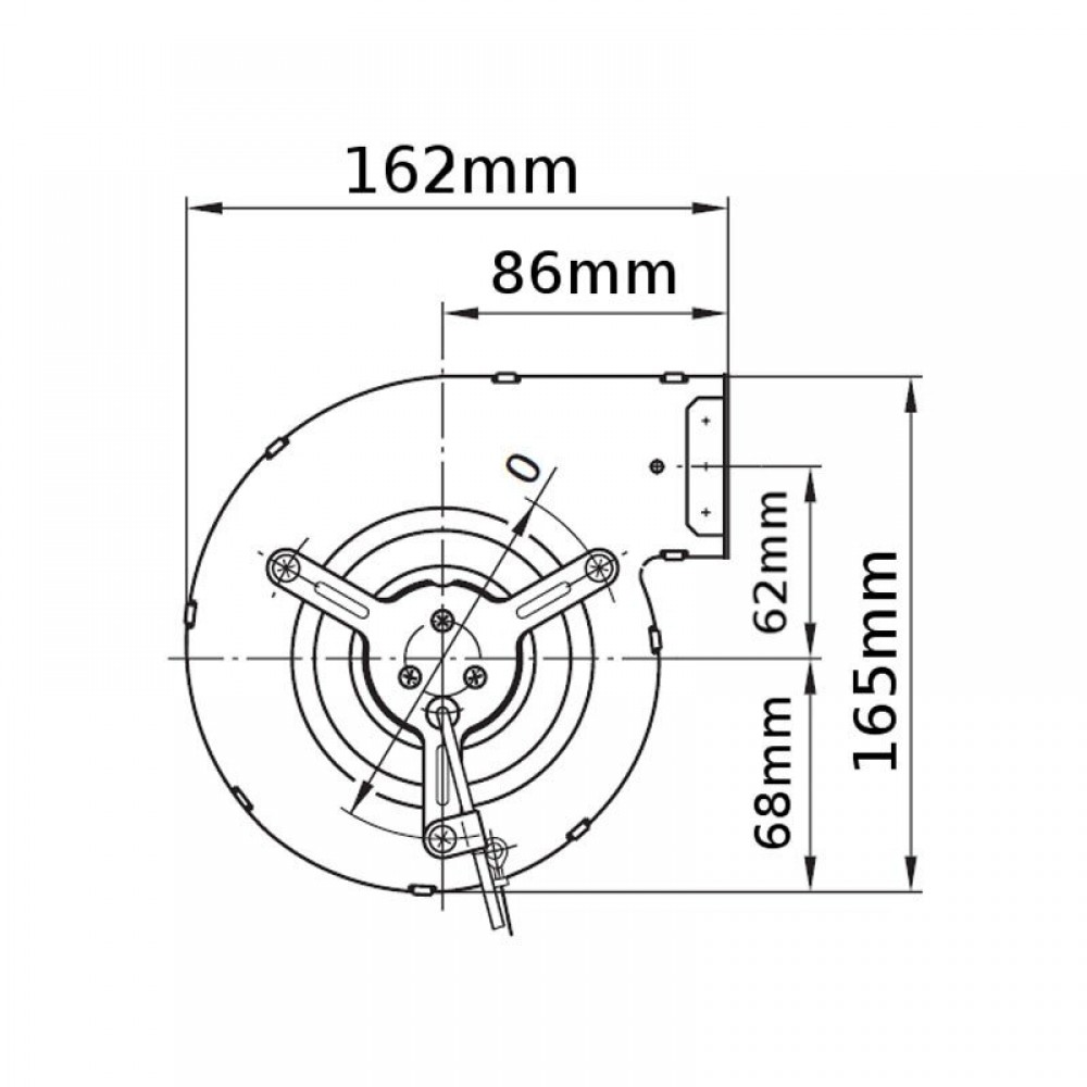 Centrifugalni ventilator EBM 265 m³/h za peći na pelet Caminetti Montegrappa, Ecoteck, MCZ, Palazzetti, Ravelli, Royal and others | Ventilatori za peć na pelet | Rezervni dijelovi za peći na pelet |
