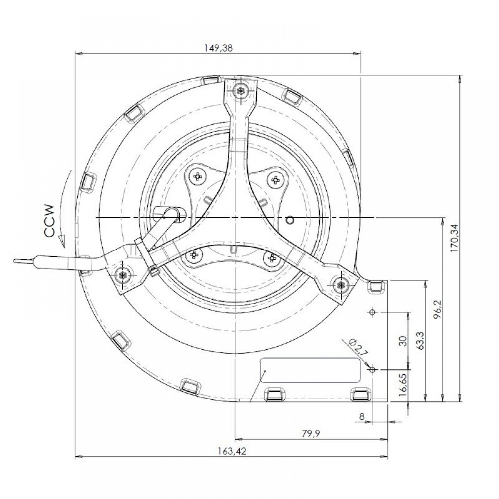 Centrifugalni ventilator Trial 400 m³/h za peći na pelete Ecoteck, Ravelli i dr. | Ventilatori i puhala | Dijelovi za peći na pelete |