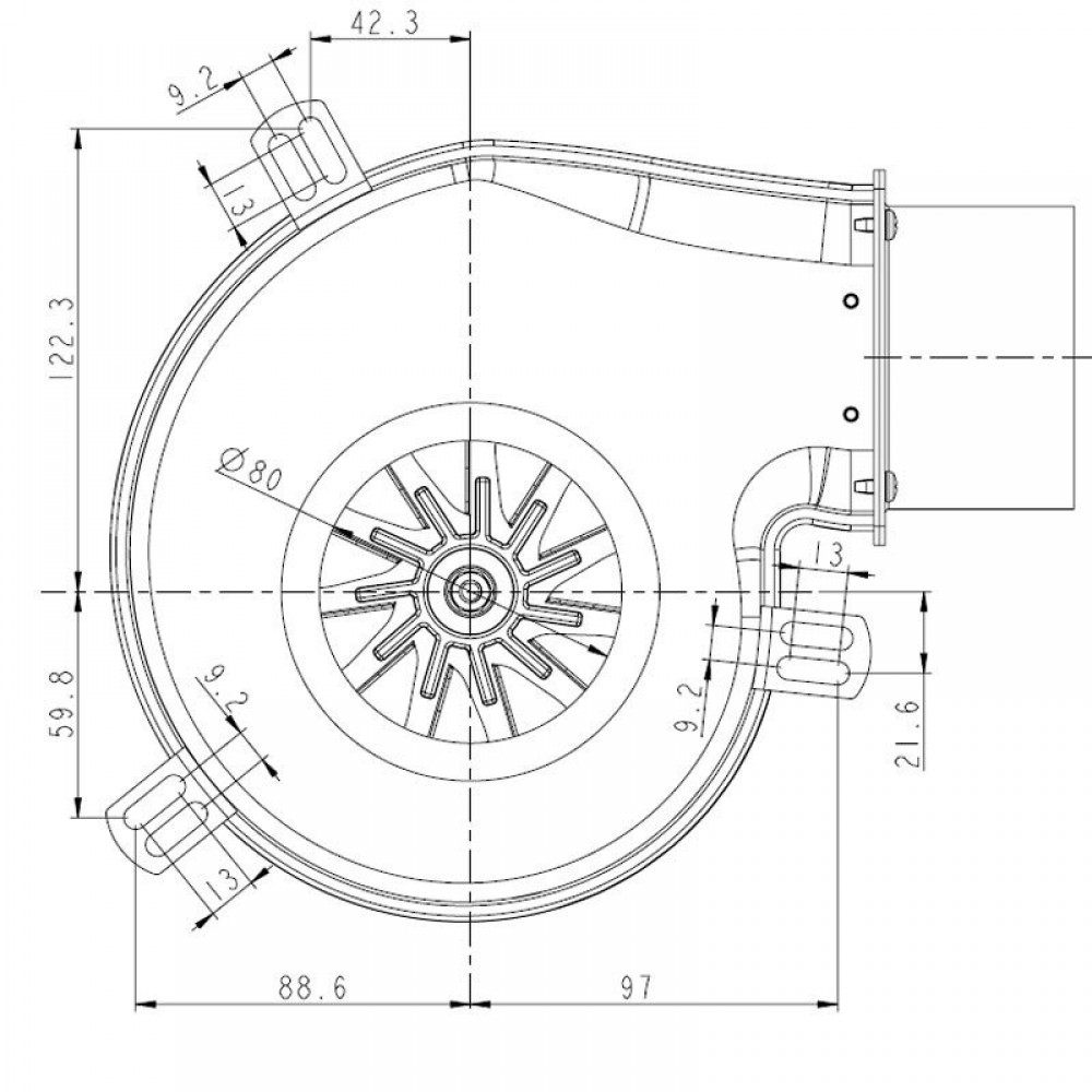 Ventilator za odimljavanje LN2 Natalini za peći na pelete Eco Spar, AMG, Cadel, Arce, Calecosol, Caminetti Montegrappa, Euroalpi, Moretti Design, Sideros, Deville, Ecoteck, Edilkamin, Emaflam, La Nordica, MCZ, Palazzetti, Palladio, Piazzetta, Qlima, Ravel