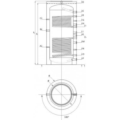 Buffer Tank Sunsystem, Model PR2 2000, Capacity 2000L, Two heat exchanging coils, Industrial Vessel - Usporedba artikala