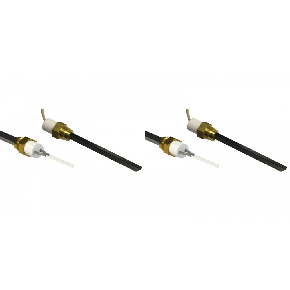 Upaljač za peć na pelet sa crnim kvarcnim kristalom za Karmek One, Balkan Energy, La Nordica i druge, ukupna dužina 126mm, 300W - x2 | Upaljači za peć na pelet | Rezervni dijelovi za peći na pelet |