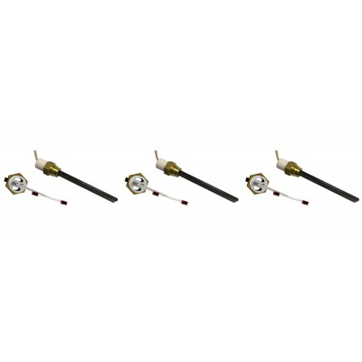 Upaljač za peć na pelet s crnim kvarcnim kristalom za Ferroli, Eco Spar, BURNiT i drugi, ukupna dužina 123mm, 300W - x3 - Rezervni dijelovi za peći na pelet